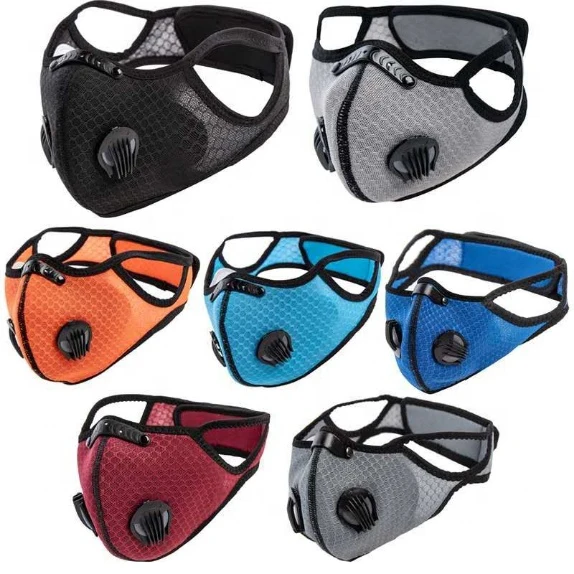 

Outdoor dust cycling sport face maskes 5 layer filter with carbon cloth mouth dusk maskes fashion face maskes with valve, Muliti colors