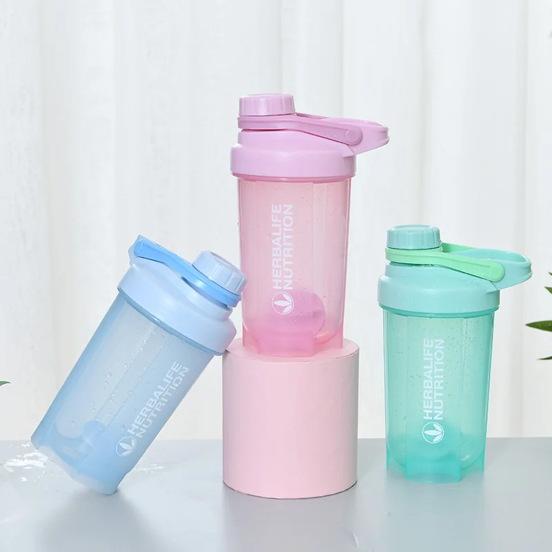 

BPA Free 500ml Fitness Botella de la Coctelera Plastic Protien Shaker Bottles, Pink, purple, grey, blue