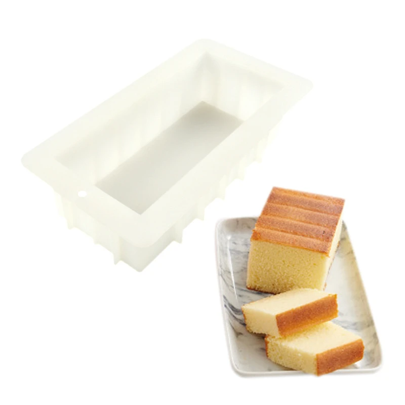 

Z0377 Wholesale selling DIY rectangular baking cake silicone mold handmade rectangular soap molds 1000ml