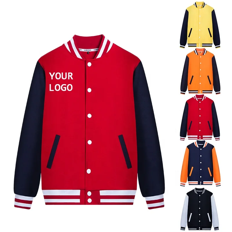 

Fashion Design Plain Cotton Bomber Jackets Men University Baseball Jacket