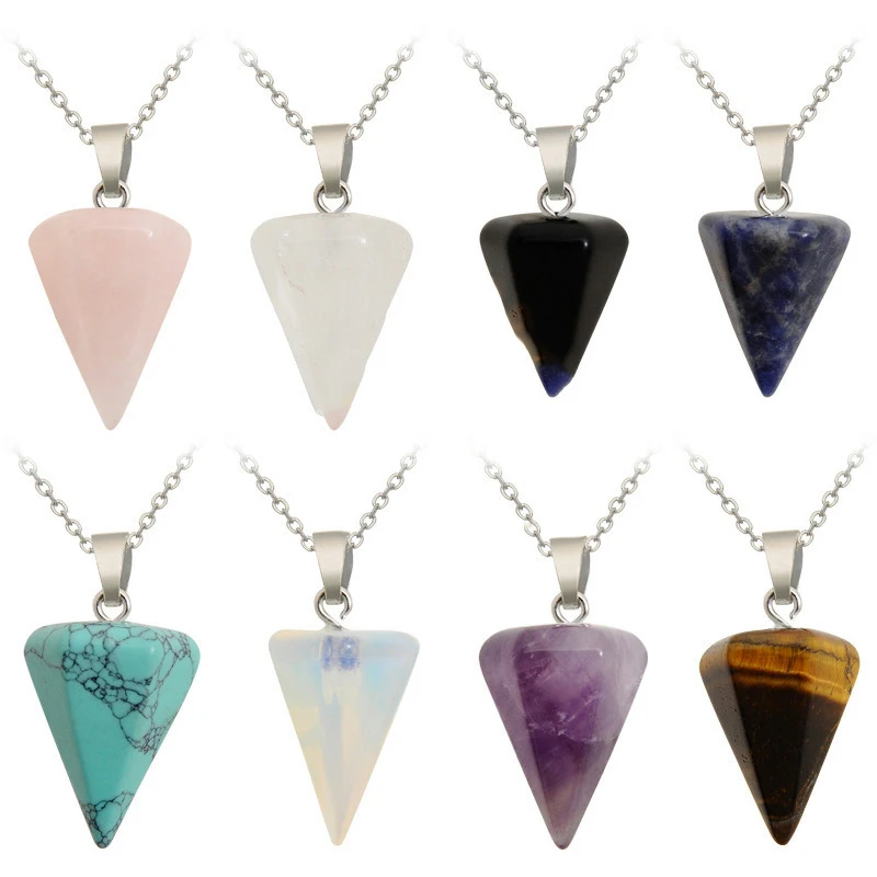 

Charm Colorful Collares De Cuarzo Natural Stone Agates Opal Crystal Reiki Hexagonal Pendant For Jewelry Making DIY Accessories