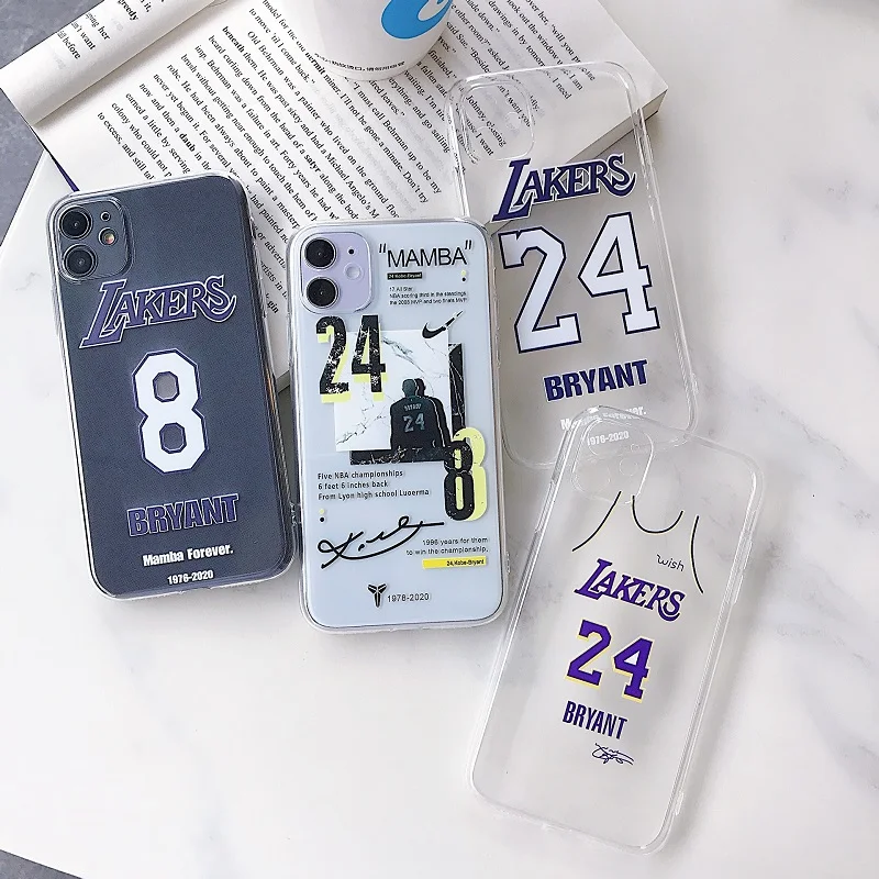 

OEM kobe Bryant jersey clear soft tpu phone case for iphone 11 basketball star case cover