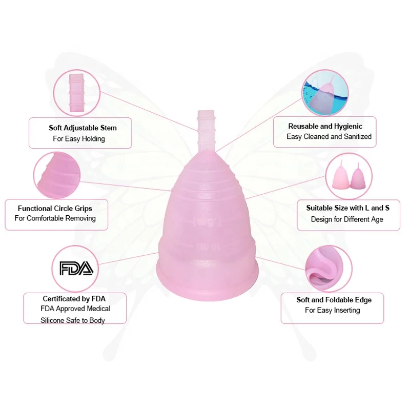 
Eco Friendly Menstrual Cup Private Label Medical Silicone Menstrual Cup 