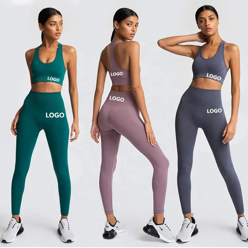 

Designed with compression anti-odor and quick drying properties seamless activewear wear sets women yoga bra & bottom leggings