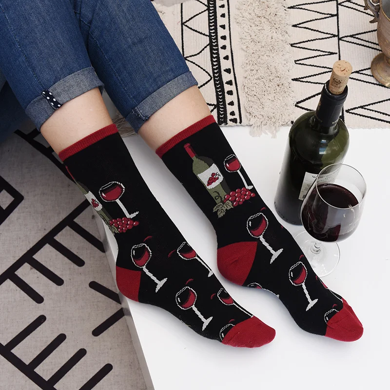 

Up-grade new design floral fruit adult sock women cotton happy socks, Picture shown