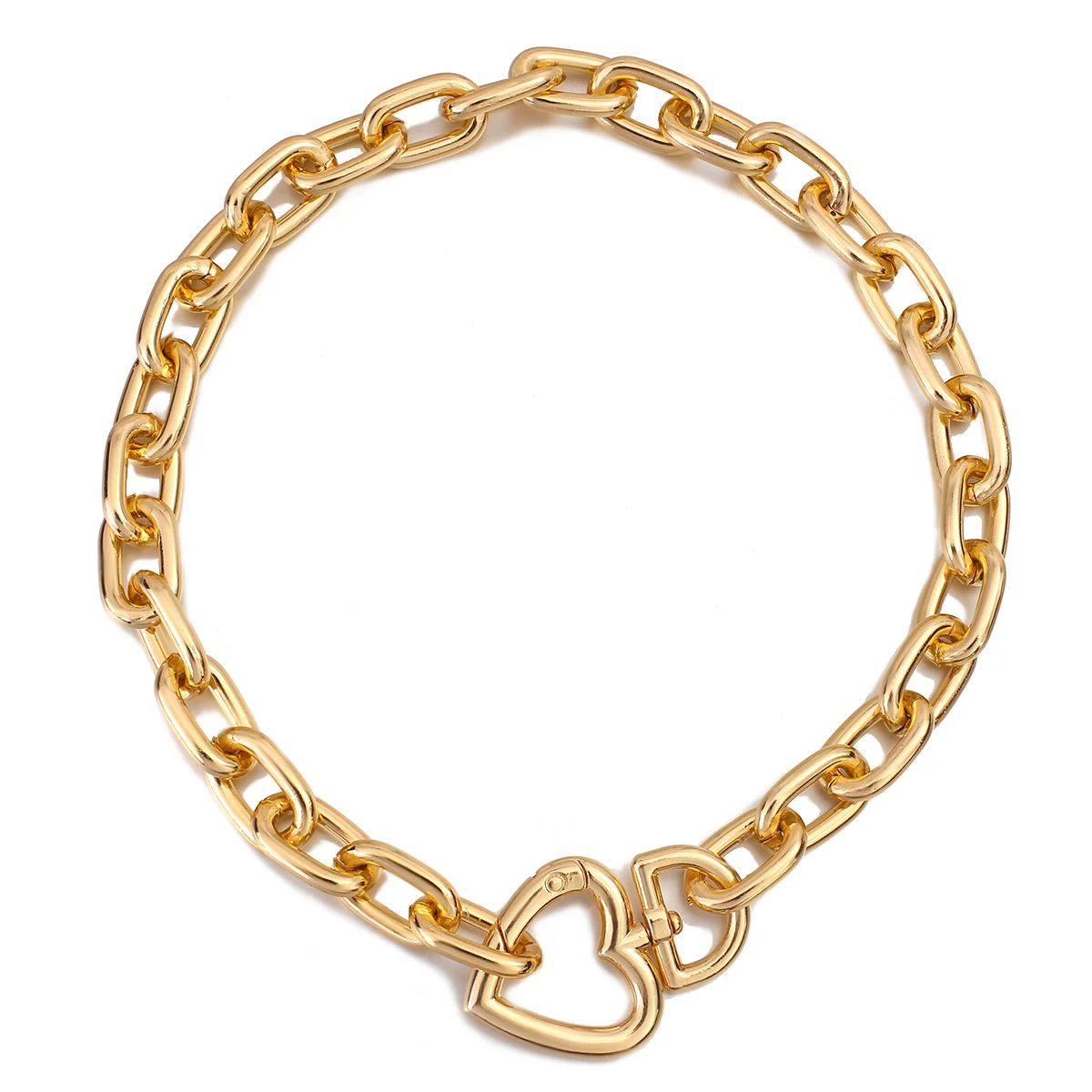 

Fashion Gold Color Necklace For Women Bijoux Heart Choker Long Heart Pendants Necklaces 2021 Geometric Vintage Jewelry