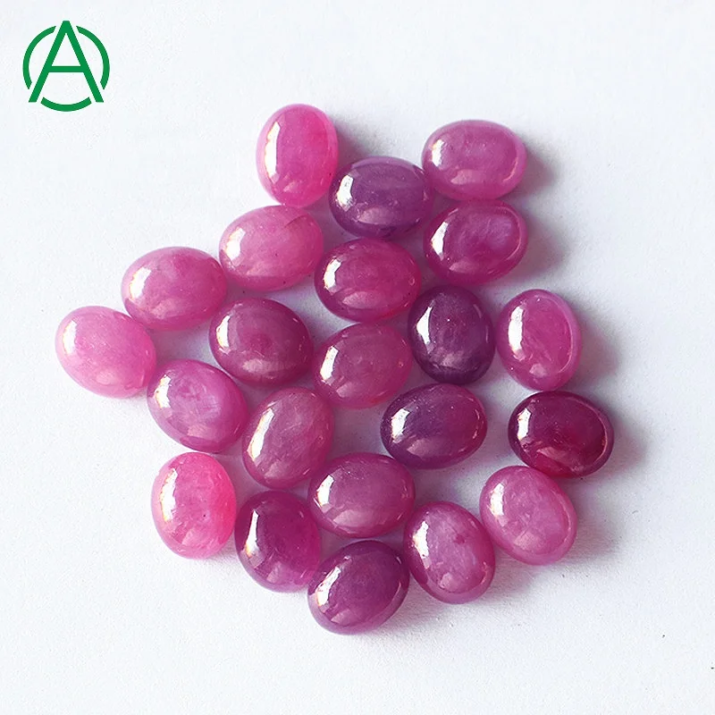 

ArthurGem Wholesale Rare Quality Natural 8*10mm African Ruby Oval Cabochon Ruby Loose Gemstone Cabochons for Jewelry Making