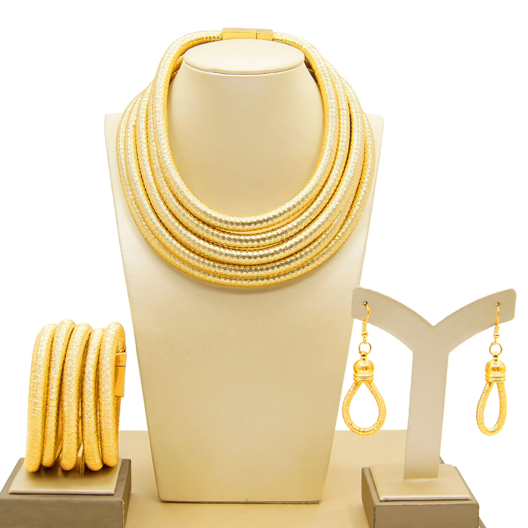 

Yulaili Wholesale Fashion Jewelry Set Brighter Collar Design Gold Jewelry For Women Anniversary Party Birthday Gift New Design
