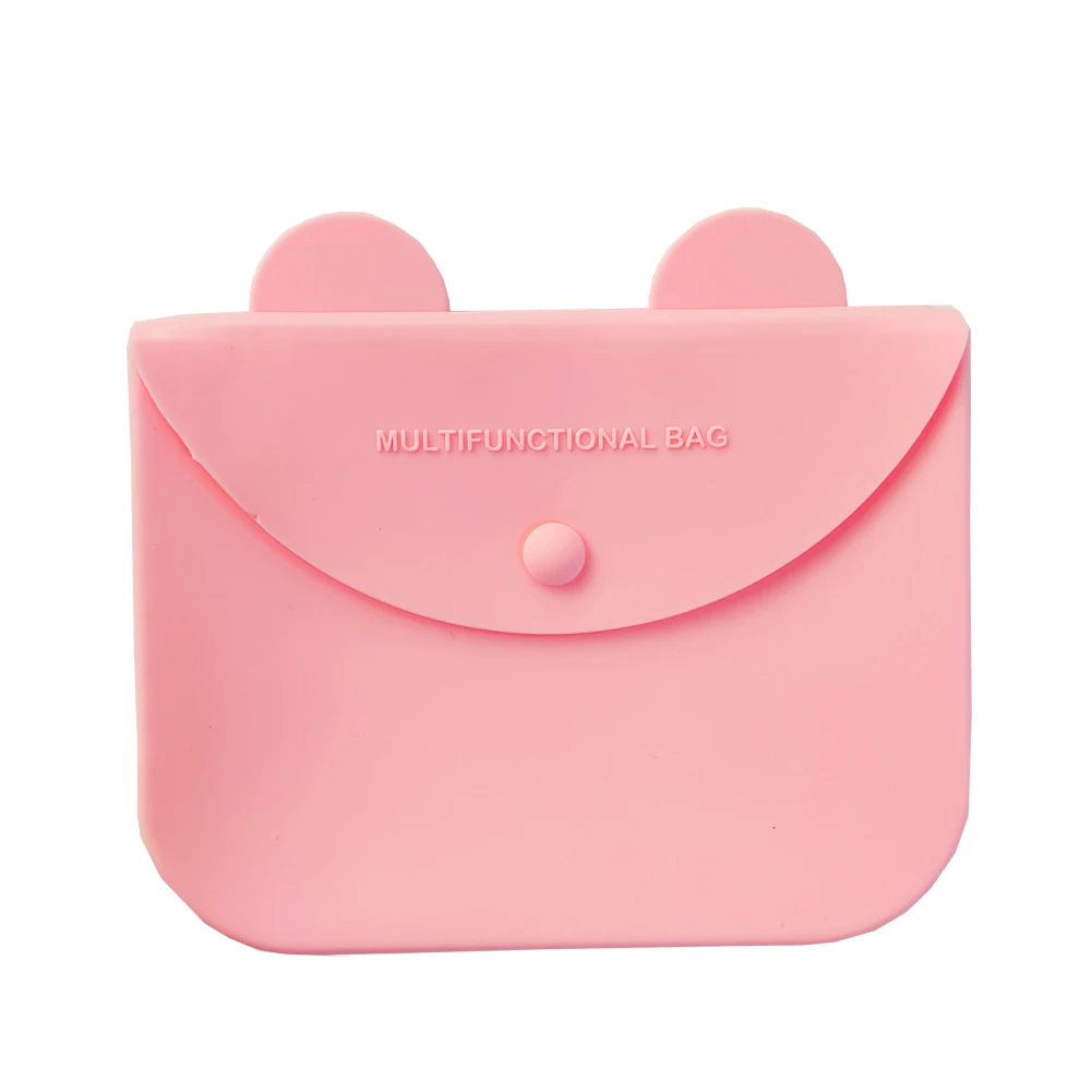 

Washable Masking Holder Bags Plastic silicone Portable Storage Box For Face Masked, Any pantone color silicone mask storage bag