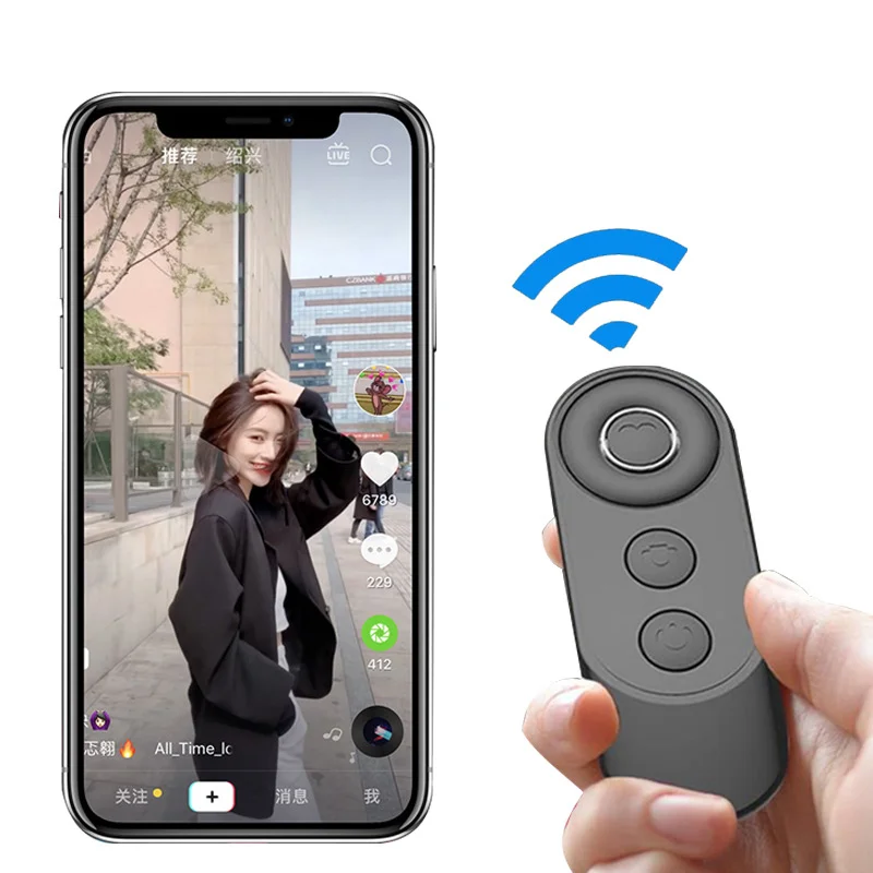 

Newest portable Tik Tok mobile phone bt v4.0 ABS wireless remote control short video selfie