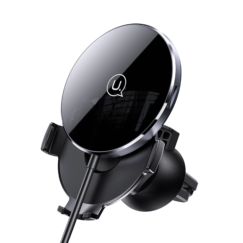 

USAMS CD164 15w magnetic phone holder Ultra-Slim Magnetic wireless car charger, Black/silver