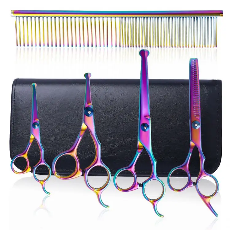 

Hand-Forged Coated Hairdressing Inch Groomer Shear Beauty Products Puppy Basics Design Size Pet Grooming Scissor Set Kits