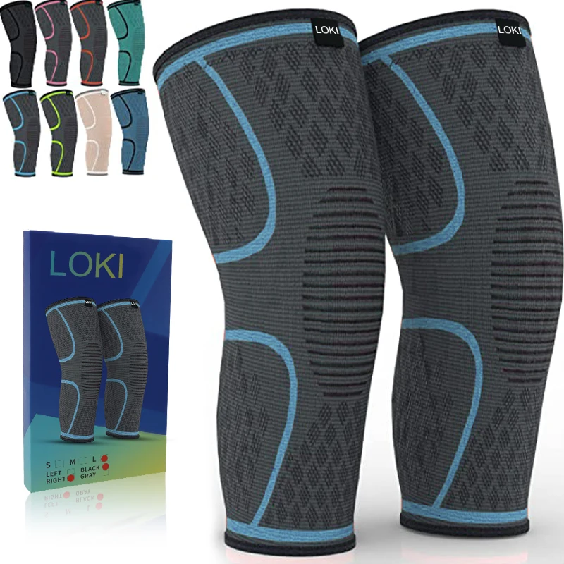 

Factory Wholesale Customized Compression knitted Breathable Knee Support Sleeve With Color Box