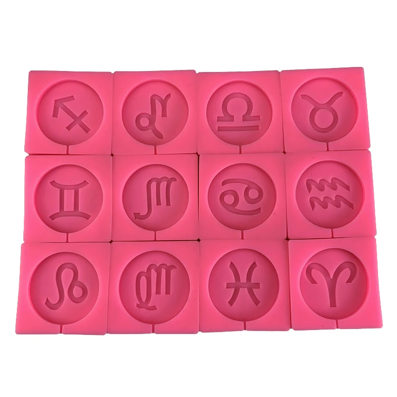 

Yiwu bobao funny 12 constellation shape DIY plaster clay craft soap epoxy resin keychain incense pendant ornament silicone molds