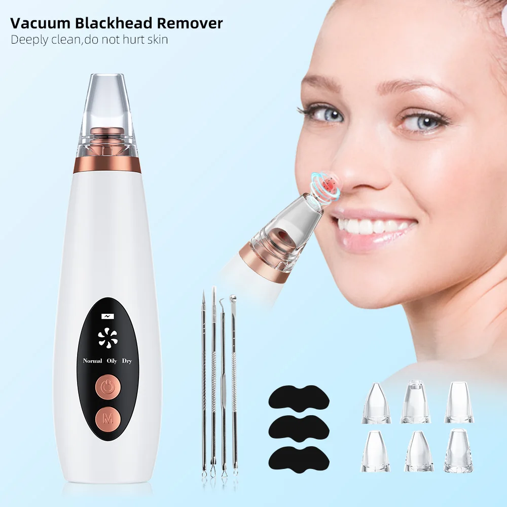 

Skin Care Products For Women Blackhead Set Face Pore Vacuum Skin Cleanser, White+gold