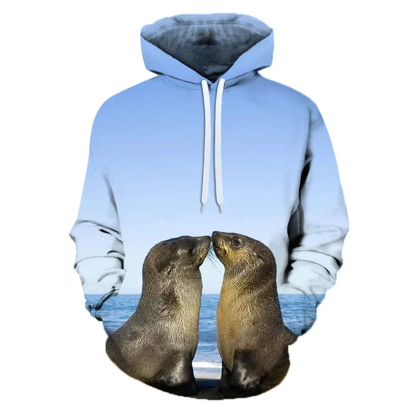 

Wholesale customized seal 3D-printed polyester T-shirt hoodie