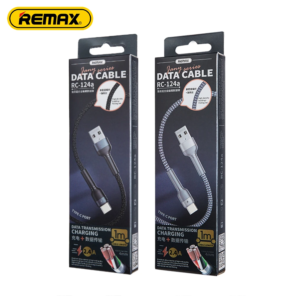 

Remax Join Us 5V/2.4A charging android phone braided usb to type c data cable micro b usb cable fast phone, Black ,silver