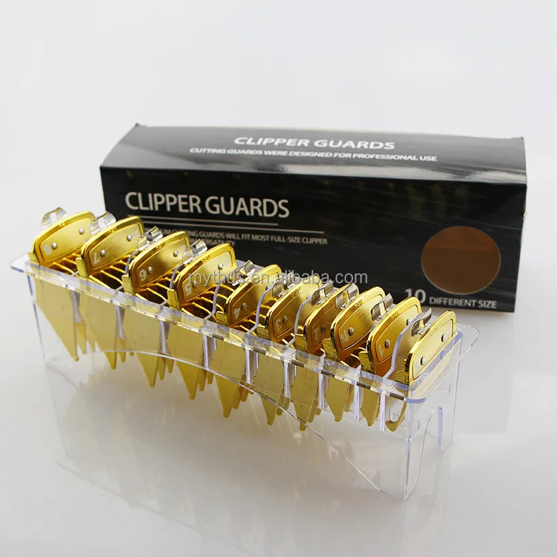 

Gold 10pcs Clipper Guards Fits Hair Clippers Barber Replacement Limit Comb Hair Styling Cutting Guide Combs