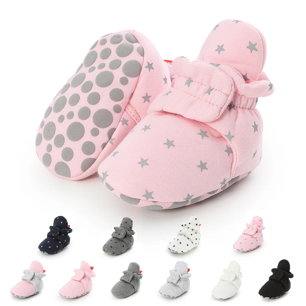 

MOQ 1 Wholesale cheap Cotton fabric stars print fancy cute toddler boy girl baby socks, 10 colors