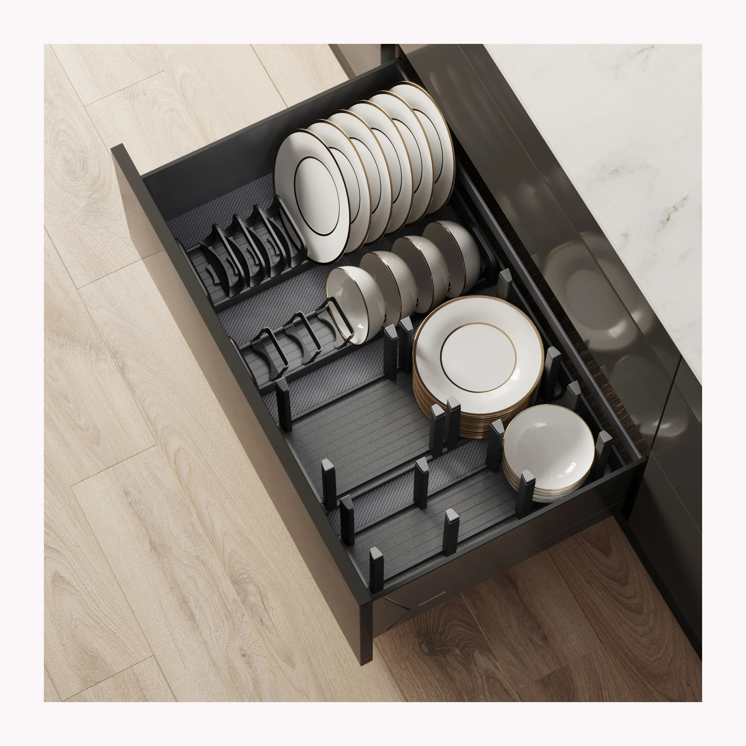 

Goldmine Adjustable plate stack rack built-in dish rack drain rack DPJ42
