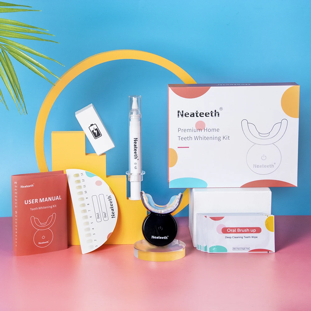 

Neateeth Bulk Wholesale Premium Electric Wireless Red & Blue Led Light Teeth Whitening Led Kit Luxury