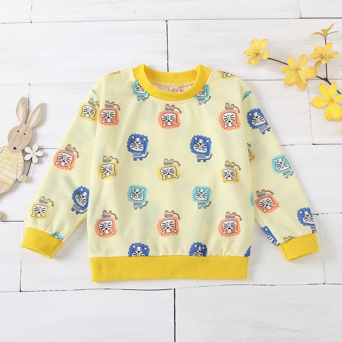 

Wholesale Autumn Children Long Sleeve Animal Print Pullover Unisex Kids Round Neck Tops Sweatshirt