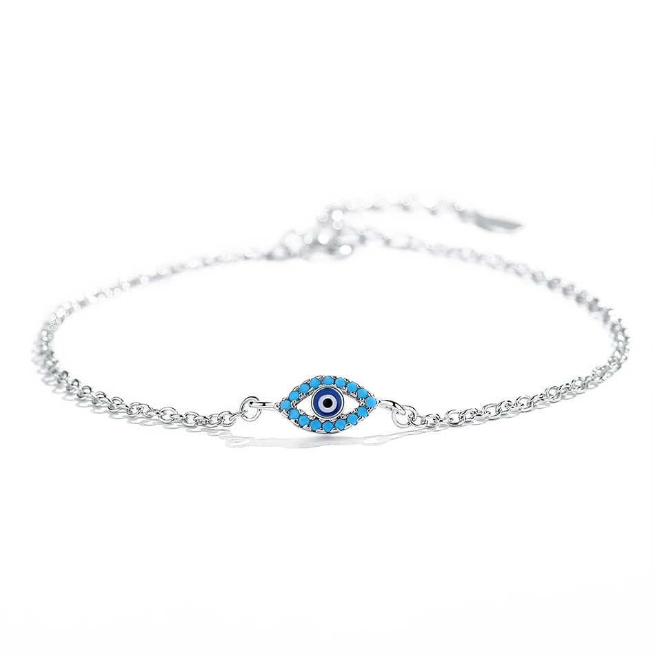 

Unique Silver Turkey Lucky Eye Charm Bracelets 925 Sterling Silver Bracelet For Women Fashion Jewelry 2019 Gift