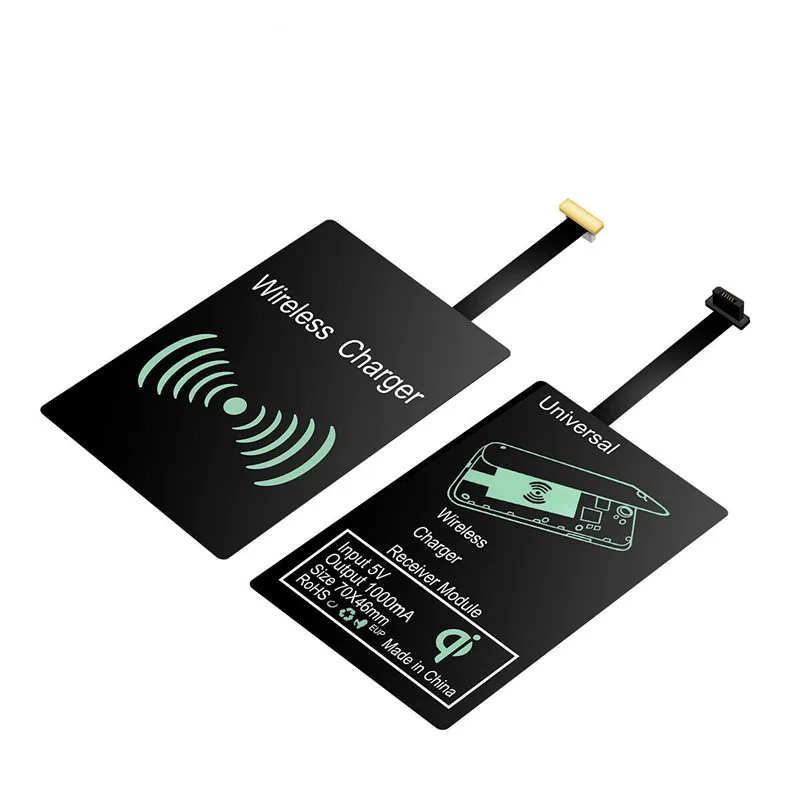 

Micro USB Wireless Charger Receiver For Android Normal Wireless Phone Charger Adapter, Black