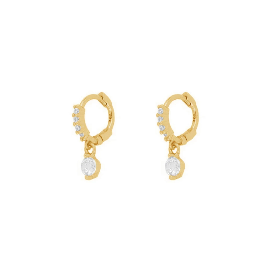 

custom new model fashion luxury jewelry trendy 925 sterling silver jewelry mini charms zircon 18k gold plated hoop earrings
