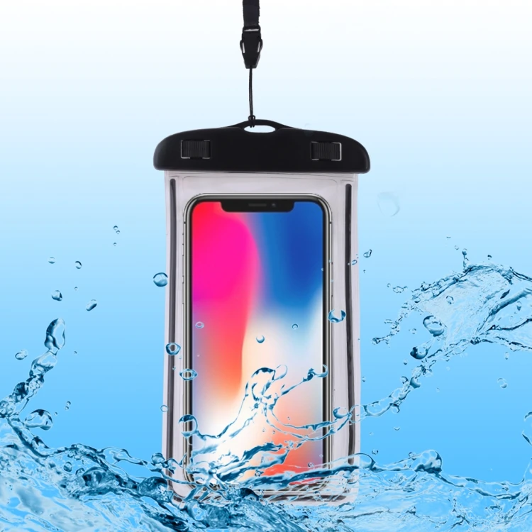 

Custom PVC Transparent Universal Luminous Waterproof Bag with Lanyard for SmartPhone below 6'' outdoor waterproof phone case