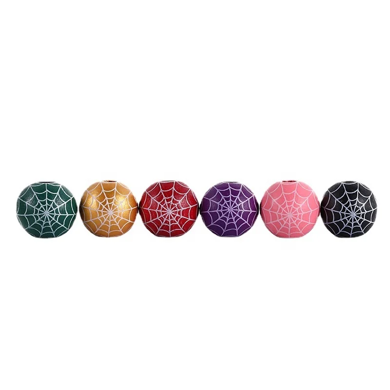 

New 16MM Christmas printed wooden beads For DIY Jewelry Tassel String Accessories Colorful Dazzling Pattern Beads, As below information