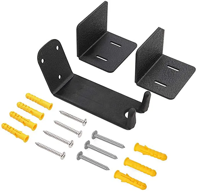 

3PCs Set Wall Mount Bicycle Holder Mountain Bike Rack High Carbon Steel Load Bearing 100KG Bicycle Pedal Tire Storage Rack, Black powder coat