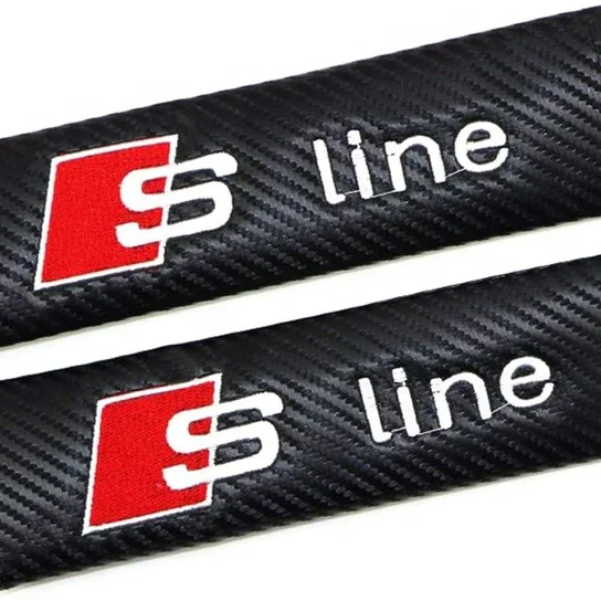 
Customized Logo Carbon Fiber Safety Strap Covers Cushion Pad Fit Seat Belt Shoulder Pads for Audi Sline 
