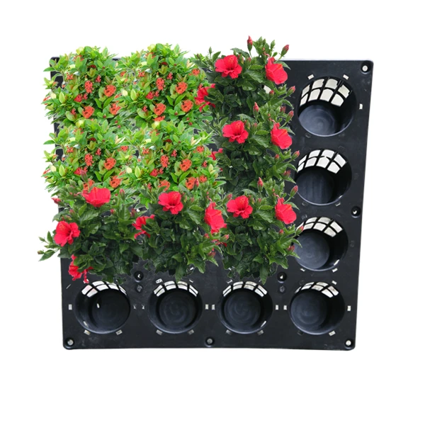 

SOL Vertical Garden Green Vertical Living Hydroponic Wall System Decorative Large Plastic Flower Pot Panel Planter, Black