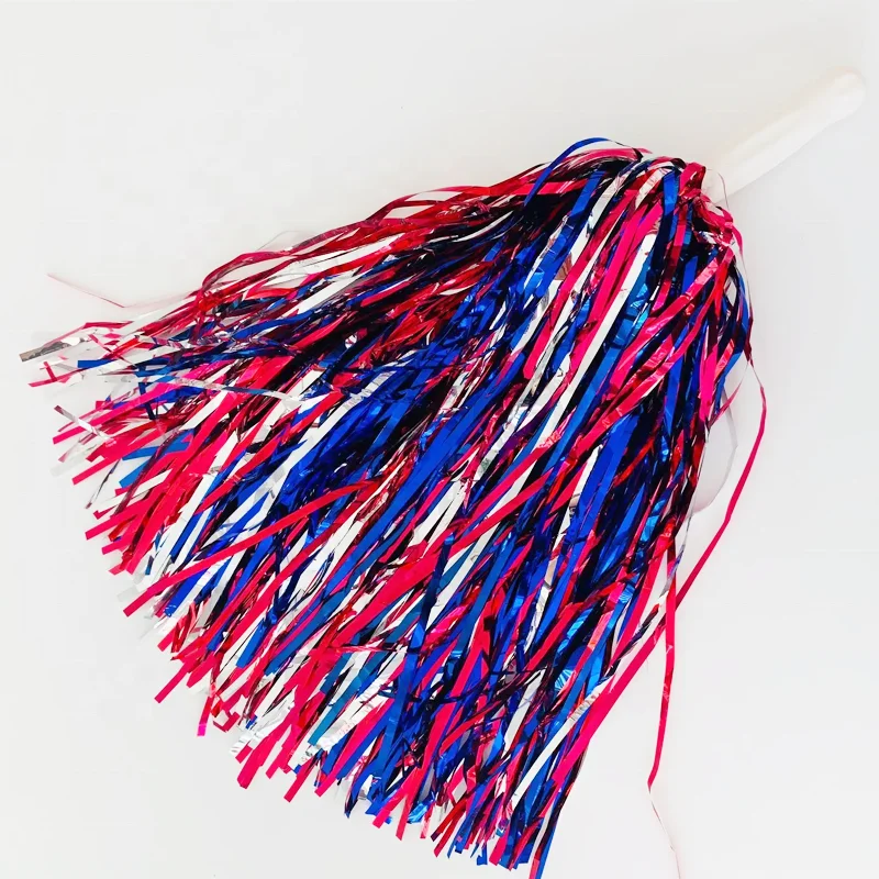 2020 Hot Sale Patriotic 4th July Cheap Tinsel Cheerleading Pom Poms