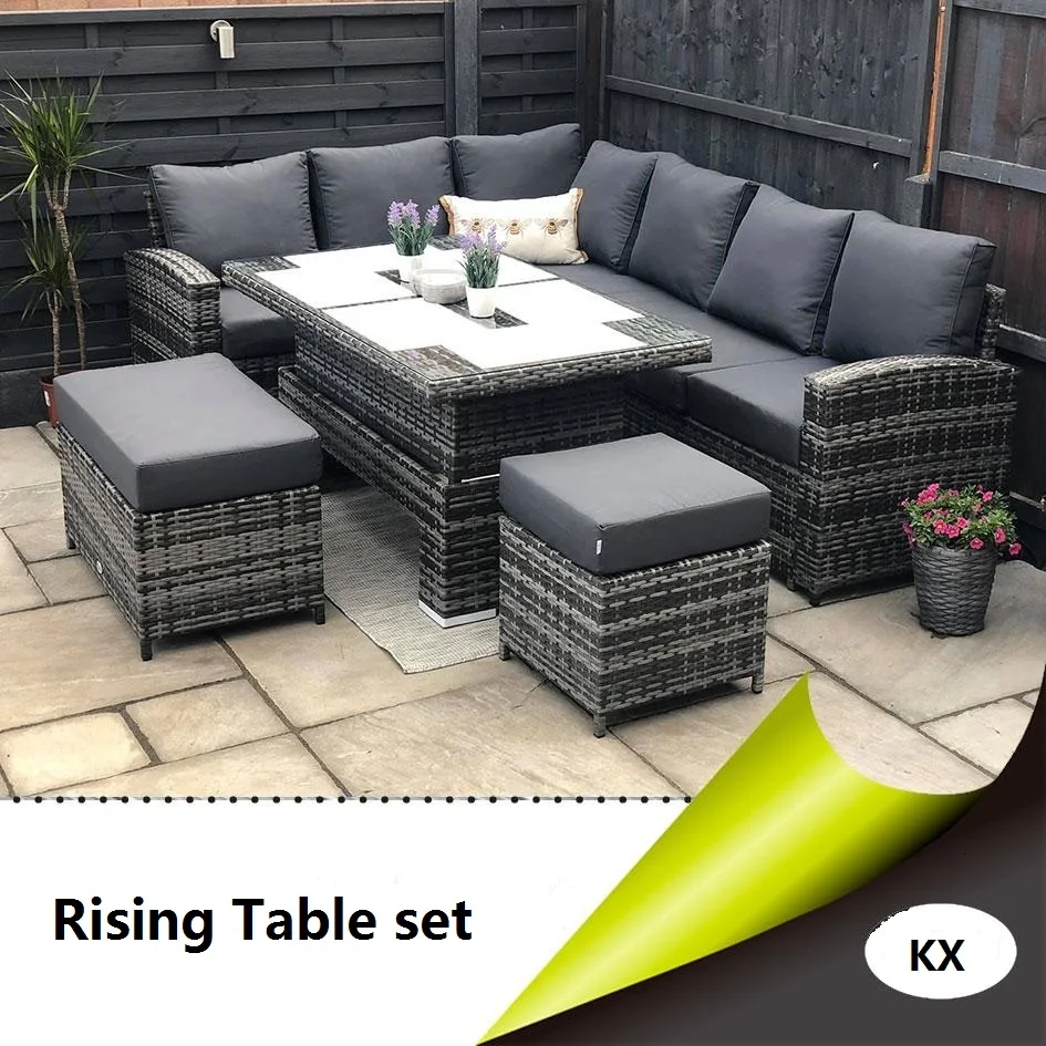 Rattan Outdoor Corner Sofa With Rising Table Buy Rising Rattan Table