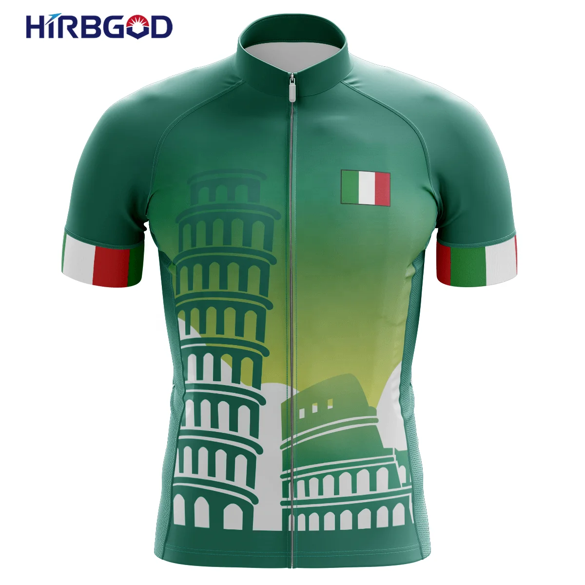 

HIRBGOD TYZ697-01 Italy Leaning Tower cycle Men's short sleeve bike jersey Comfortable cycling jersey Plus Size cycling wear