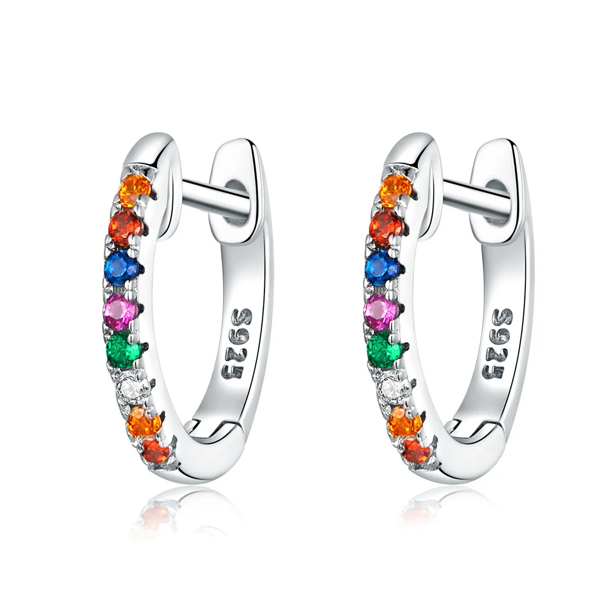 

Colorful Crystal 925 Silver Circle Hoop Earrings for Women with Cubic Zirconia Wedding Jewelry, Gold &silver