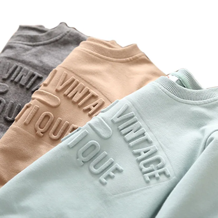 

Custom sweatshirt 3D embossed crewneck sweater 3D embossed hoodie sweatsuit