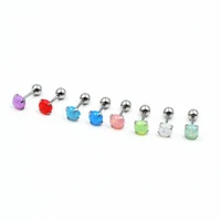 

New arrival Stainless Steel Resin Synthetic opal Helix Piercing Earrings