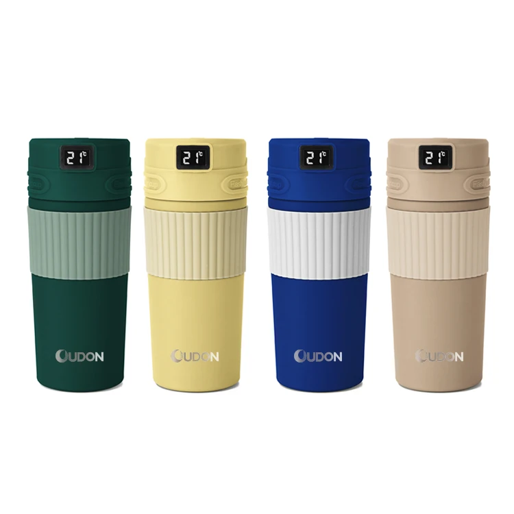 

400/480ml High quality double wall stainless steel vacuum thermos travel mug with led display, Customized.