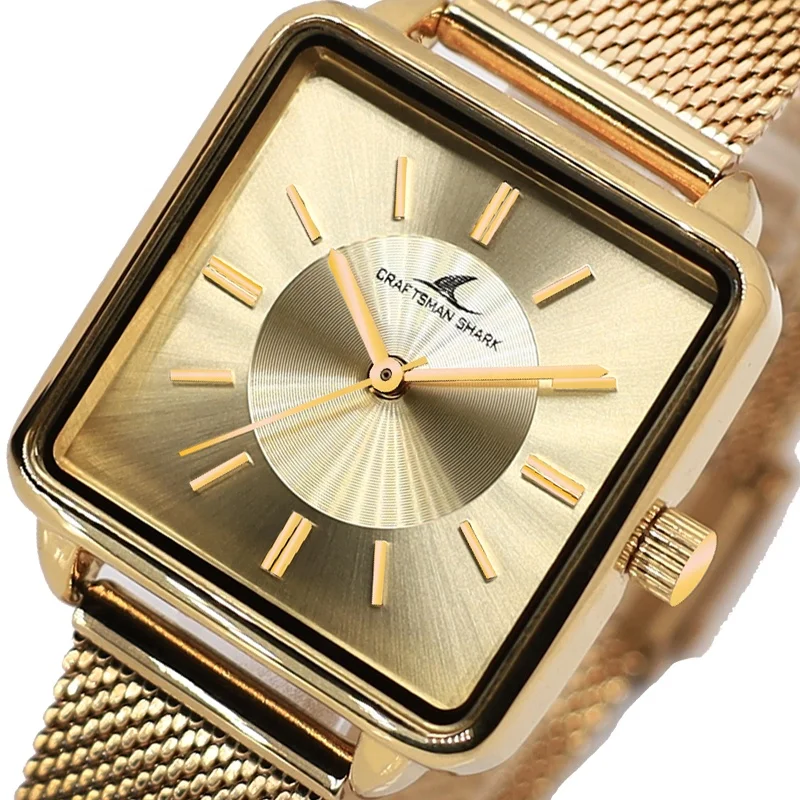 

Wholesale Womens Watches Square Fashion Luxury Ladies Bracelet Watches For Women Milan Braided Steel Mesh Belt Clock