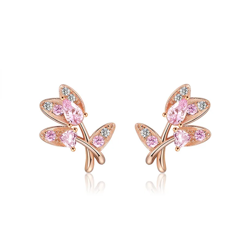 

RINNTIN EQE06 Custom Jewelry Wholesale 925 Sterling Silver Rose Stud Earings for Women 2020