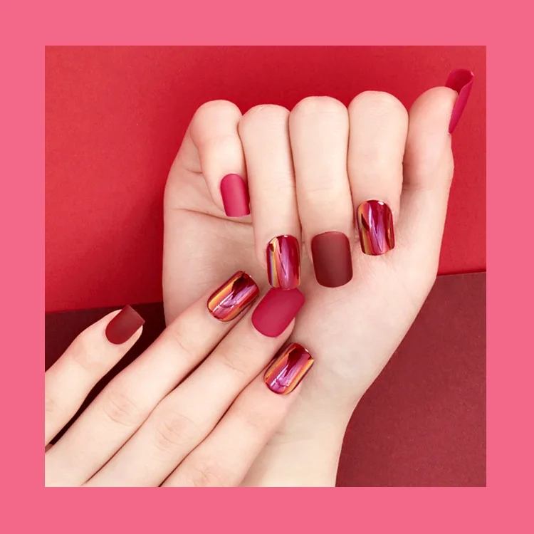 

Luxury Fashion trendy press on nails pre glued press on nails false nails press