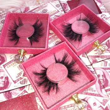 

Free Sample Soft 25mm Mink Eyelash 100% Natural 3d Mink Eyelashes with private label lash box packaging, Black, color or multi-color customization