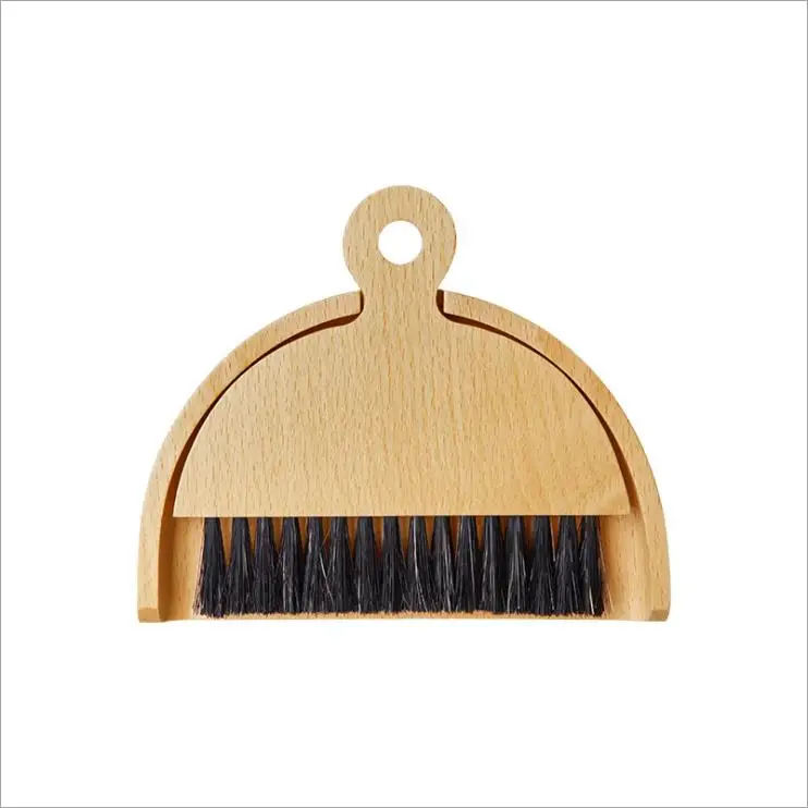 

Natural Wood Cleaning Brush Dustpan Set Short Handle Table Wooden Brush