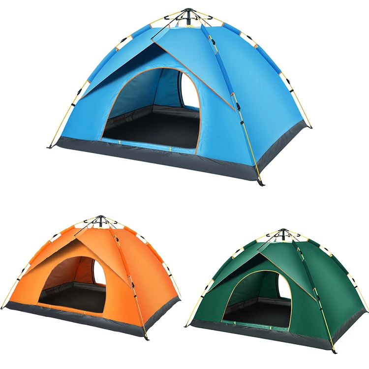 

Outdoor Pop Up Tent Waterproof Double Camping Tent For Sports Hiking Camping 4 Season Tent, Green/orange/blue