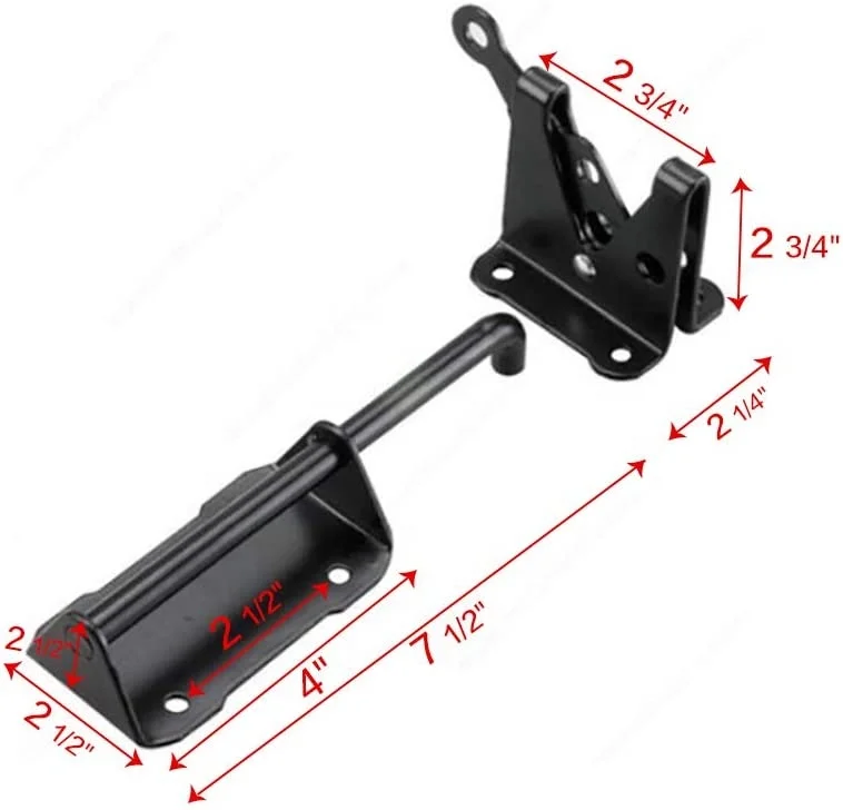 Automatic Gate Latch for Wooden Fences Metal Gates Vinyl Fence 7.5 Long Self Locking Outswinging Pool Dog Gate Door Latches Heavy Duty Gravity Security Latch with Handle, Black.jpg