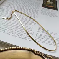 

925 Sterling silver gold chock necklace herringbone chain