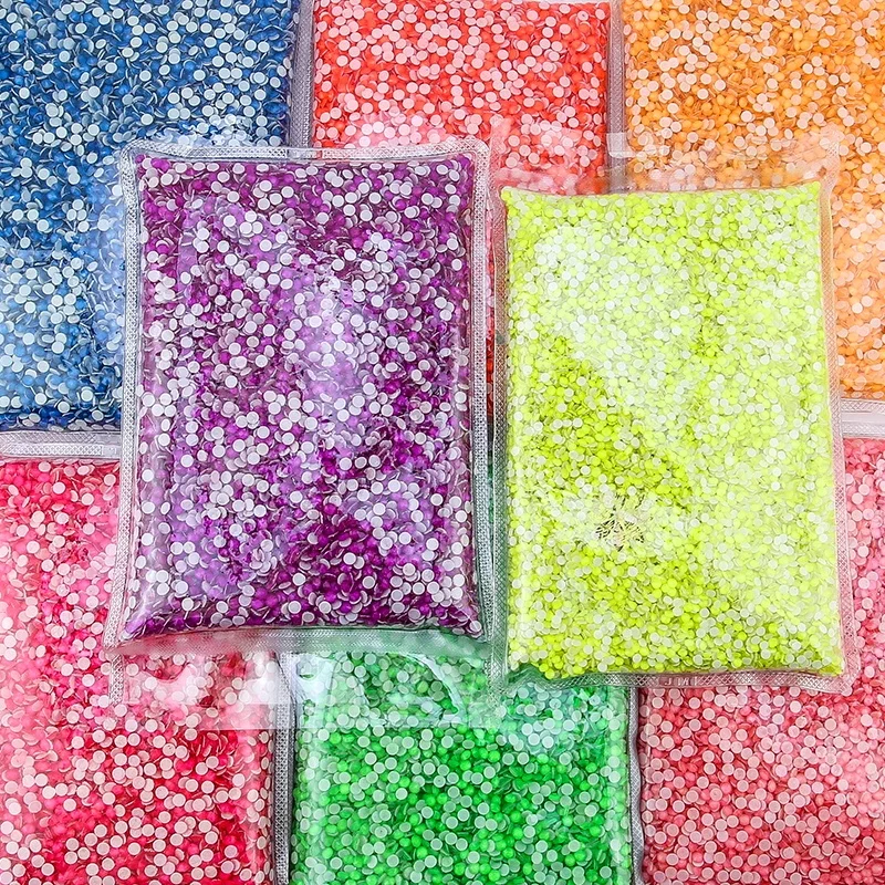 

Yantuo Wholesale Neon Color Big Bag Non Hotfix Round Crystal Stone Flat Back Rhinestones In Bulk For Nail Art